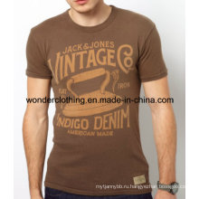 Индивидуальный дизайн или логотип мода печать оптом мужские круглые шеи футболку
